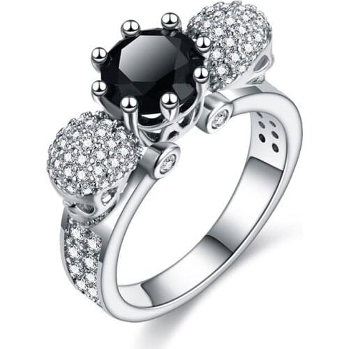 Skull Ring Jewelry Filled Engagement Wedding Zircon CZ Crystal rings for women Rings Dropshipping