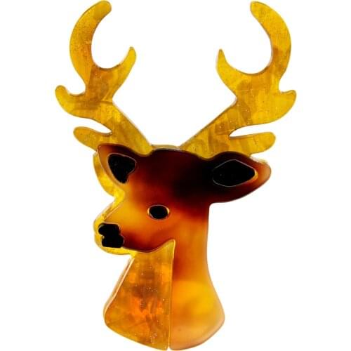 CINDY XIANG Acrylic Deer Brooch Christmas Festivel Acetate Fiber Pin Animal Design 2021 Fashion Jewelry