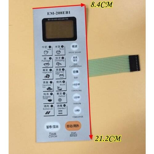 EM-208EB2 Microwave Oven Parts membrane panel touch switch 8.4X21.2cm