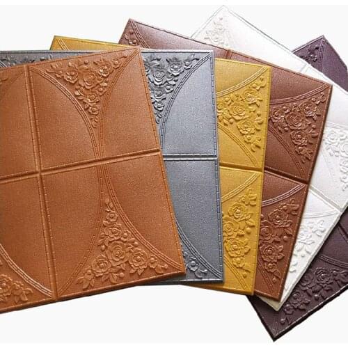 Diy Self Adhesive 3d brick wall stickers Living Room Decor Foam Waterproof Wall Covering 60*60cm 3D brick Wallpaper