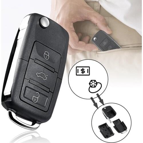 Dropshipping Portable Car Key Style Safe Compartment Container Secret Hollow Storage Case Car Key Compartment Container
