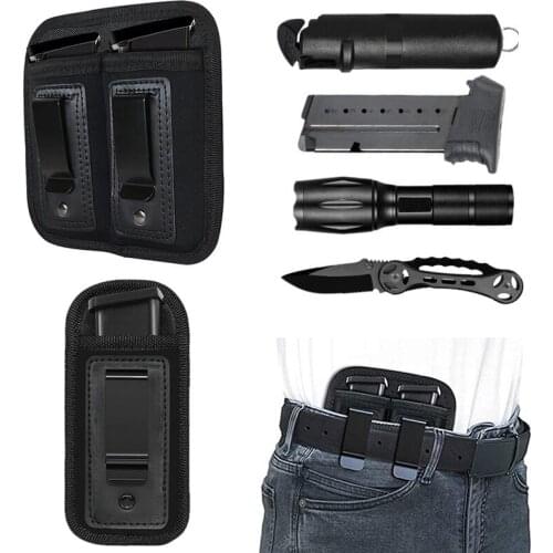IWB Concealed Carry Magazne Pouch Knife Flashlight Lighter Pistol Mag Pouch Holder CZ G2C Glock 17 19 43 Sig Sauer 92f Accessory