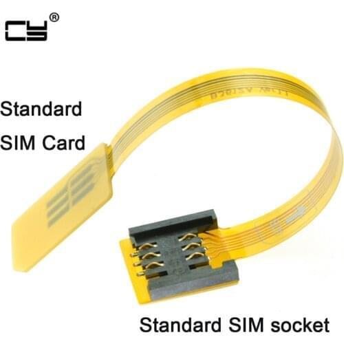 GSM CDMA Standard UIM SIM Card Kit Male to Female Extension Soft Flat FPC Cable Extender 10cm