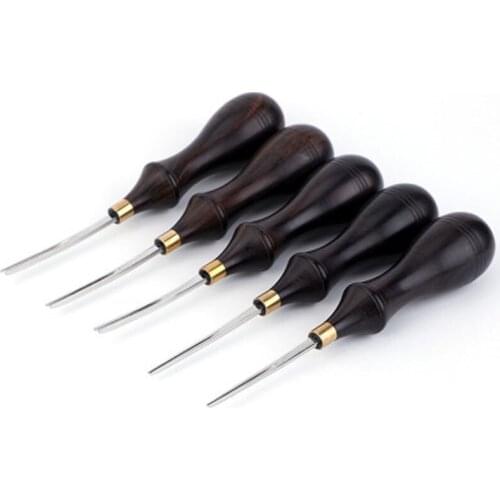 Edge Blade Ebony Handle DIY Leathercraft Edger Trimming Tool Beveling Skiving Cutting Tool Edge Beveller Steel Leather