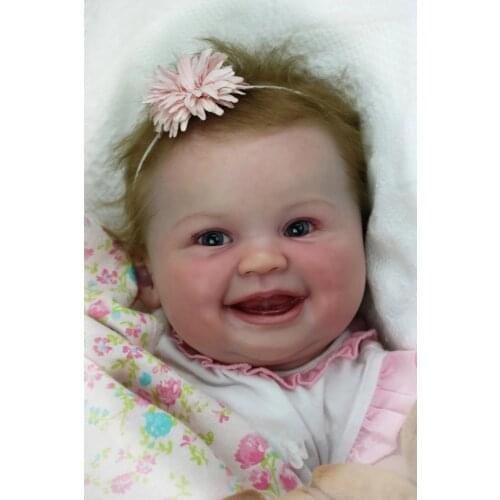 NPK Reborn Baby Doll 22 Inches Lifelike Newborn Baby Tink Vinyl Unpainted Unfinished Doll Parts DIY Blank Doll Kit by Ping Luo