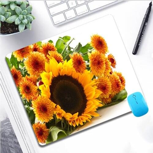 Xgz Sunflower Laptop Small Mouse Pad Cool Design Pattern Computer Game Keyboard Small Mouse Pad Dining Table Mat 22X18CM Cs Go