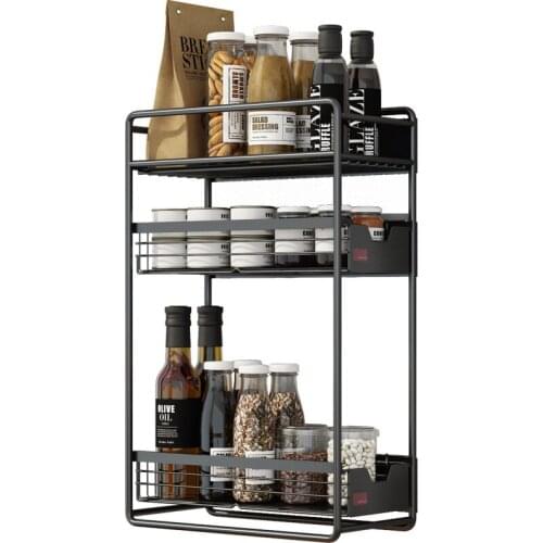 Multi-function Two/Three Layer Magnetic Adsorption Refrigerator Side Rack Wall-mounted Storage Holder Kitchen Towel Shelf