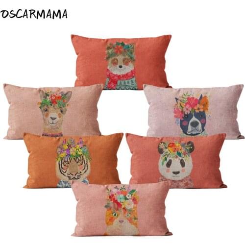 Nordic Post Modern Abstract Animal Characters Flower Floor Cushion Cover Cousin Relleno Cojin 30x50 Sofa Home Decor Pillow Case