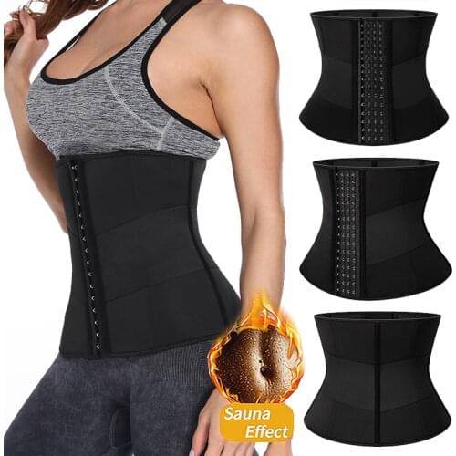 Women Body Shaper Neoprene Sauna Waist Trainer Corset Weight Loss Cincher Tummy Control Steel Boned Fat Burning Slimming Belt