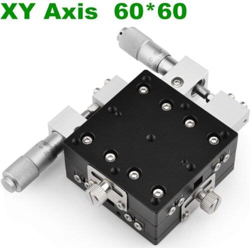 XY Axis 60*60mm Trimming Station Manual Displacement Platform Linear Stage Sliding Table XY60-C XY60-R,XY60-LM LY60 Cross Rail
