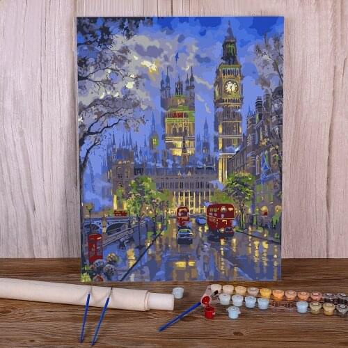 Scenery Street Landscape Coloring By Numbers Painting Set Oil Paints 50*70 Picture By Numbers Photo Wall Paintings Wholesale