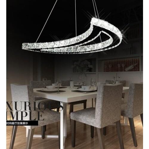 LED Pendant Light Luxury crystal Crescent LED k9 Crystal light Living moon shape 90-230V pendant lamp