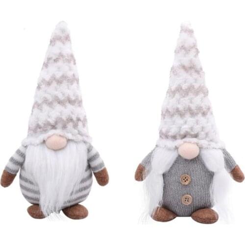 Christmas Handmade Swedish Gnome Doll Santa Plush Standing Figurine Toys Xmas Gift Holiday Home Party Ornaments