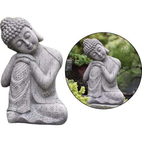 Antique Sleeping Buddha Statue Figurine Garden Tabletop Fengshui Ornaments