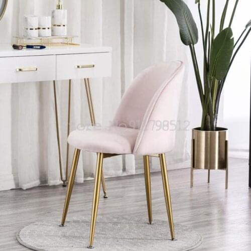 Nordic ins wind chair modern minimalist nail chair backrest girl heart makeup chair light luxury home net red dining chair