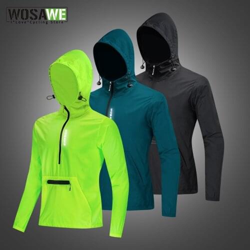 Thin Hooded Caps Bike Jackets Men Windproof Reflective Water Rain Repellent Running Windbreaker Coats Cycling Jacket