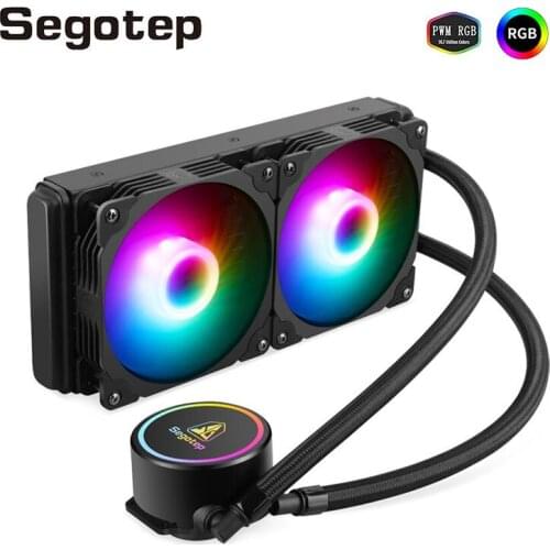Segotep CPU Water Cooler RGB 240mm PWM Fan 4Pin Liquid Cooling For LGA 2011 2066 AM4 1150 1151 1155 1156 PC Water Cooler