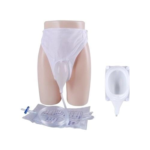 Female/male elderly breathable adult urine collection bag with special briefs Silicone urinal bag penile atrophy urine collector