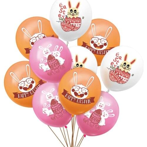 10pcs Cute Cartoon Rabbit Alphabet Easter Latex Balloon Animal Balloons For Kids Children Birthday Party Decoration Supplies