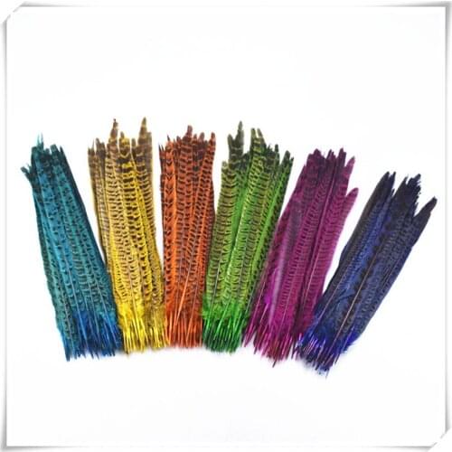 High Quality Natural Dyeing Pheasant Tail Feathers 20pcs/lot 25 - 30cm DIY Headdress Accessories Plumes and Feathers for Crafts
