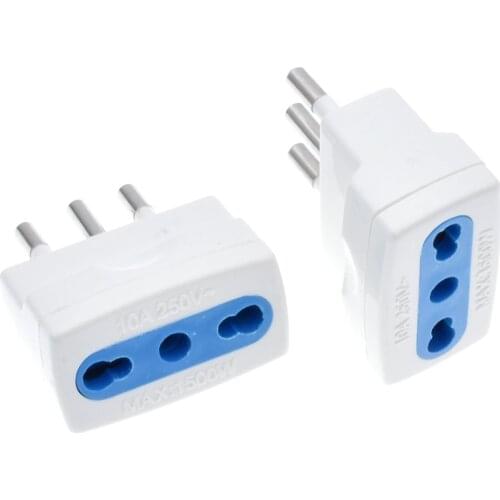 1 Way Italy 3-pin Travel Adapter Type L Italian Power Plug Blue Color