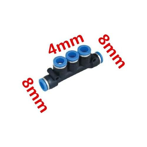 New 10pcs a lot one touch plastic tube 5 way connector 8mm to 4mm pneumatic quick hose fitting five pipe joint PWG8-4