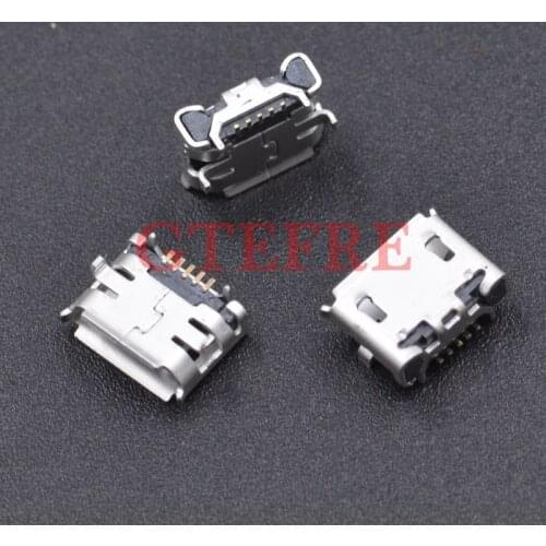 100pcs Micro USB 5pin Jack Female Socket Connector OX Horn Curly Mouth for Tail Charging Mobile Phone Sell At A Loss USA