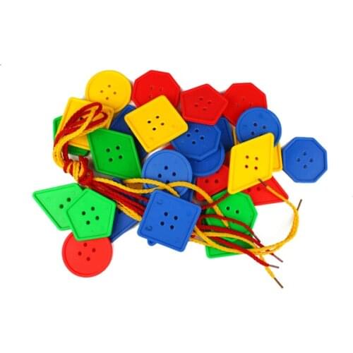 20 Pcs Stringing Threading Toy Montessori Toys Educational Toys for Children Early Learning Threading Buttons Teaching Aids