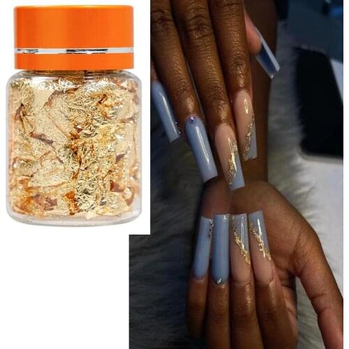 3g/pc Nail Art Golden Aluminum Foils Decorations Platinum Pieces Gold/Silver/Copper For Nails Design Manicuring Accessories 100