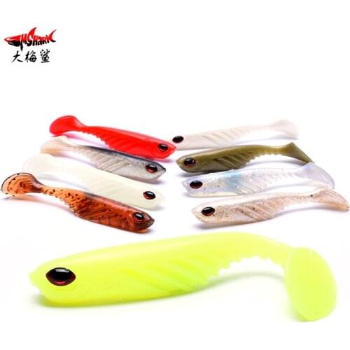 3D fisheye Soft Bait Lures 70mm 3g simulation head Artificial Fishing Bait Belly Open Paddle Tail Swimbait Bass minnow Rubber Fi