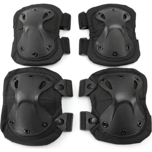 4Pcs/set Tactical Knee Protector Airsoft Hunting War Game Knee Elbow Protector Outdoor Military Army Knee Pads & Elbow Pads Set