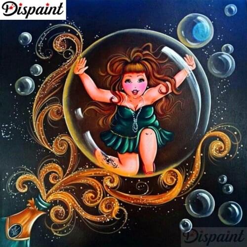 Dispaint Full Square/Round Drill 5D DIY Diamond Painting "Fat woman" Embroidery Cross Stitch 3D Home Decor A06334