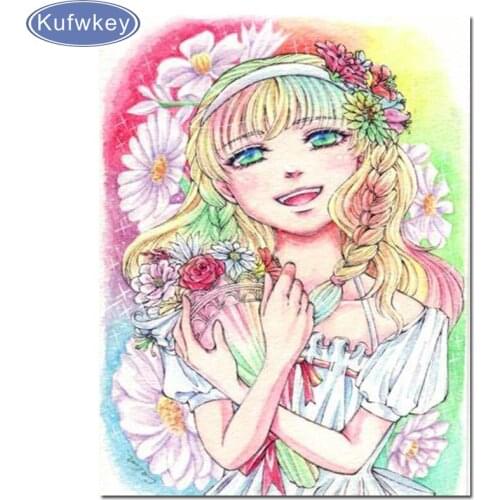 Diamond Handmade japanese girl Diamond Painting Cross Stitch kits full square/round Diamond Embroidery Patterns Rhinestones Arts