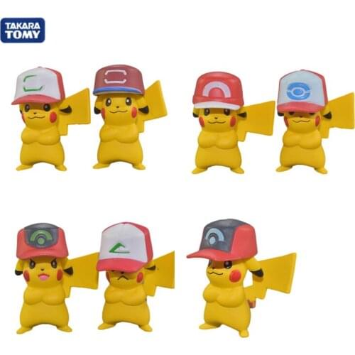 7pcs/set Takara Tomy Pokemon Figures Anime Doll Commemorative Version Pikachu Decorative Ornaments Anime Action Figures Toys