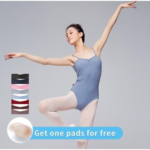 Ballet Leotards for Women Adult Open Back Dance Camisole Blue Ballet Dancewear Resilient Gymnastics Leotards