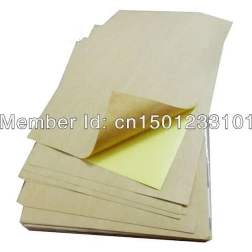 Free shipping 100 sheets office self-adhesive A4 blank kraft paper brown label for laser / inkjet printer