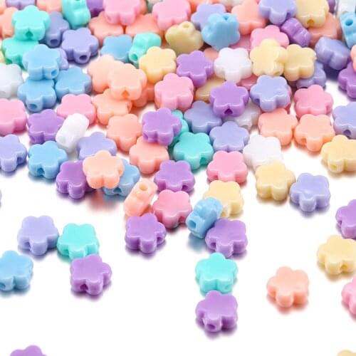 100Pcs/Lot Acrylic Charm Beads Heart Flower Star Shape Loose Beads for DIY Making Bracelet Necklace Jewelry Findings Making