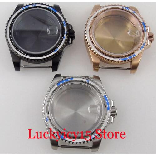 10BAR Diver SUB 40mm Watch Case fit NH35A NH36A No Insert 120 Click Bezel Ring Screw Crown