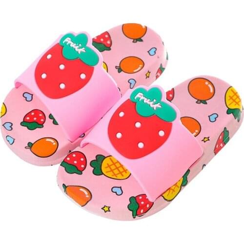 Childrens Rubber Slippers Summer Red Ins Popular Cute Cartoon Fruit Cool Slippers For Toddler Baby Kids Boys Girls Shoes