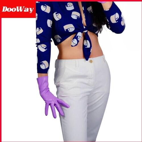 DooWay Winter Warm Gloves for Women Driving Faux Leather Full Finger Gloves Lilac 28cm/11inches