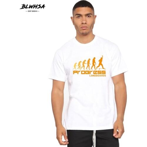 BLWHSA Evolutionism Print T Shirt for Men Fashion Summer Short Sleeve Funny T-shirt Hip Hop Cool Design Plus Size Tops Shirts
