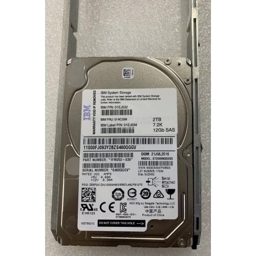 IBM 01EJ032 01AC599 01EJ034 2T 2TB SAS 2.5 V5000 Gen2 Hard Drive HDD