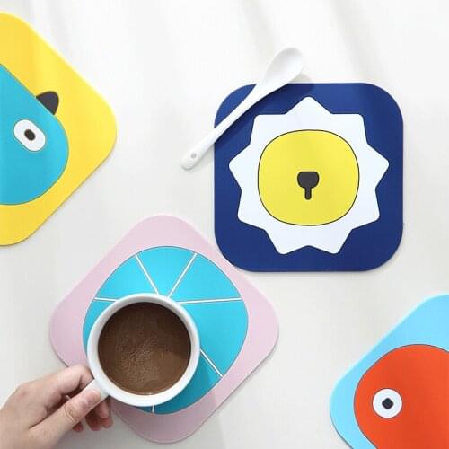 Insulation Pad Home Dining Mat Coaster Cute Funny Animal Pattern Table Decoration Mat Silicone Anti-Scalding Bowl Pads