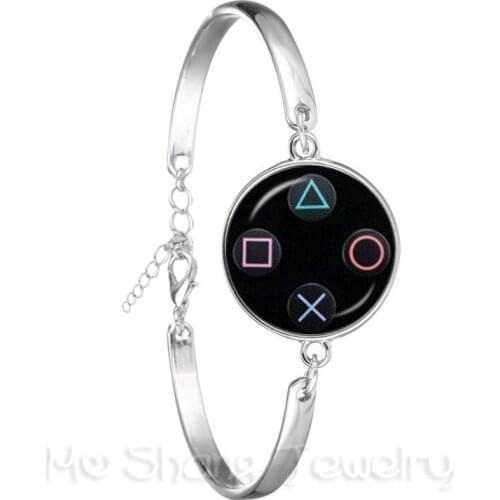 Creative Jewelry Art Picture Bracelet Geeky Perfect Gift Idea Men Video Game Controller Man 18mm Glass Dome Chain Bangle