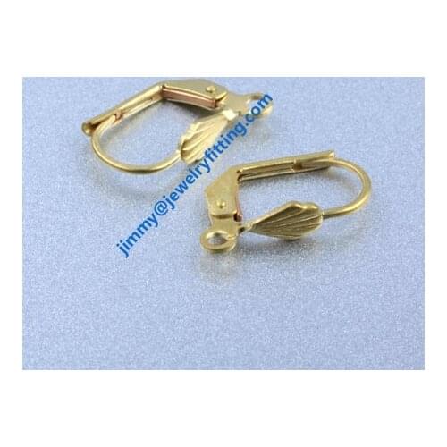 Brass leverback earrings clip ear wire clips earring fittings fashion jewelry findings 15*9m