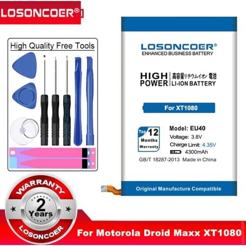 LOSONCOER 4300mAh EU40 Lithium-ion Battery for Motorola Droid Maxx, Droid Ultra XT1080, Droid XT1080 MAXX, XT1080M SNN5925A