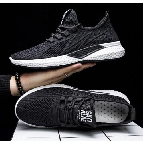 Mens shoes sports shoes flying woven breathable tide shoes single shoes mens running casual shoes new spring