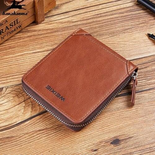 Men Wallets Zipper Short Pu Leather Card Holder Porte Monnaie Femme Male Purse Coin Holder Men Wallet Carteria Portfel Damski