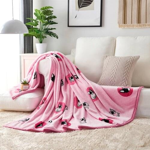 Pink High quality Thicken plush bedspread blanket 200x230cm High Density Super Soft Flannel Blanket for the sofa/Bed/Car