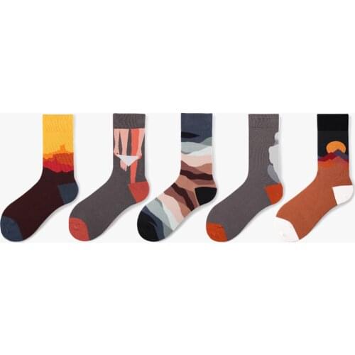 Funny Graffiti Cotton Mens Socks 2020 New Fashion Couple Socks Trend Personality Mid Screw Socks Colorful Novelty Socks Unisex